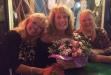 Pretty flowers for pretty ladies;  Joyce, Lisa and Brenda celebrate Lisa's birthday at Smitty's.